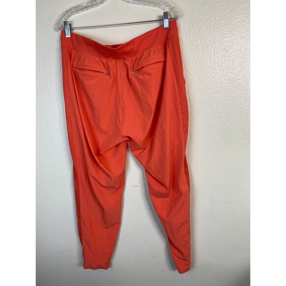 Athleta Brooklyn Ankle Pant Size 12 Orange Pullon Zip Pockets - Picture 2 of 16